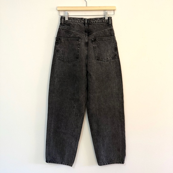 We The Free People Frank Dad Jeans 24 High Rise Straight Wide Leg Ankle Black - Picture 4 of 6